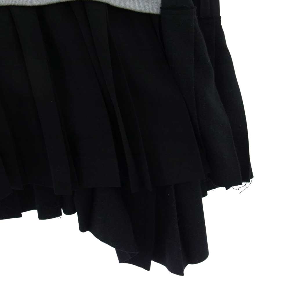 JUNYA WATANABE COMME des GARCONS ジュンヤワタナベコムデギャルソン AF2021 JH-B008 21AW プリーツ切替 オーバーサイズ スウェット トレーナー ワンピース グレー系 ブラック系 S【中古】