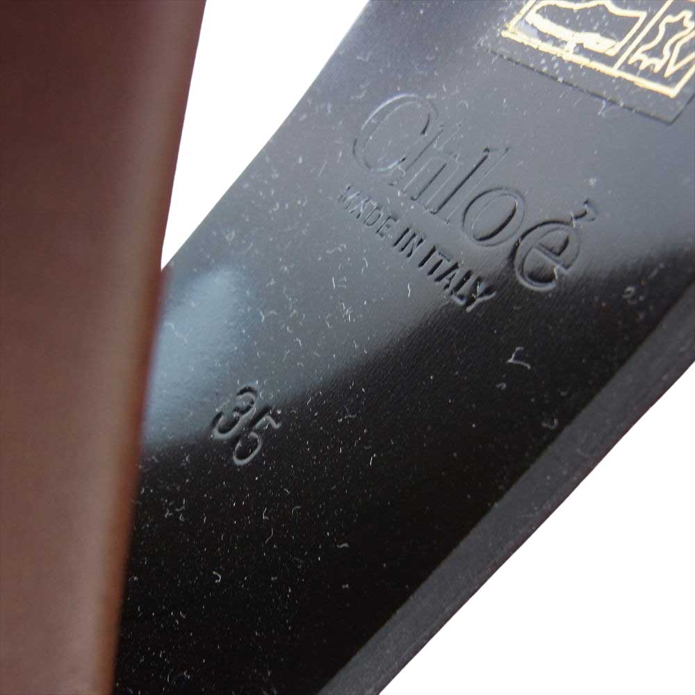 Chloe クロエ ストラップ レザー プラット フォーム サンダル ブラウン系 35【中古】