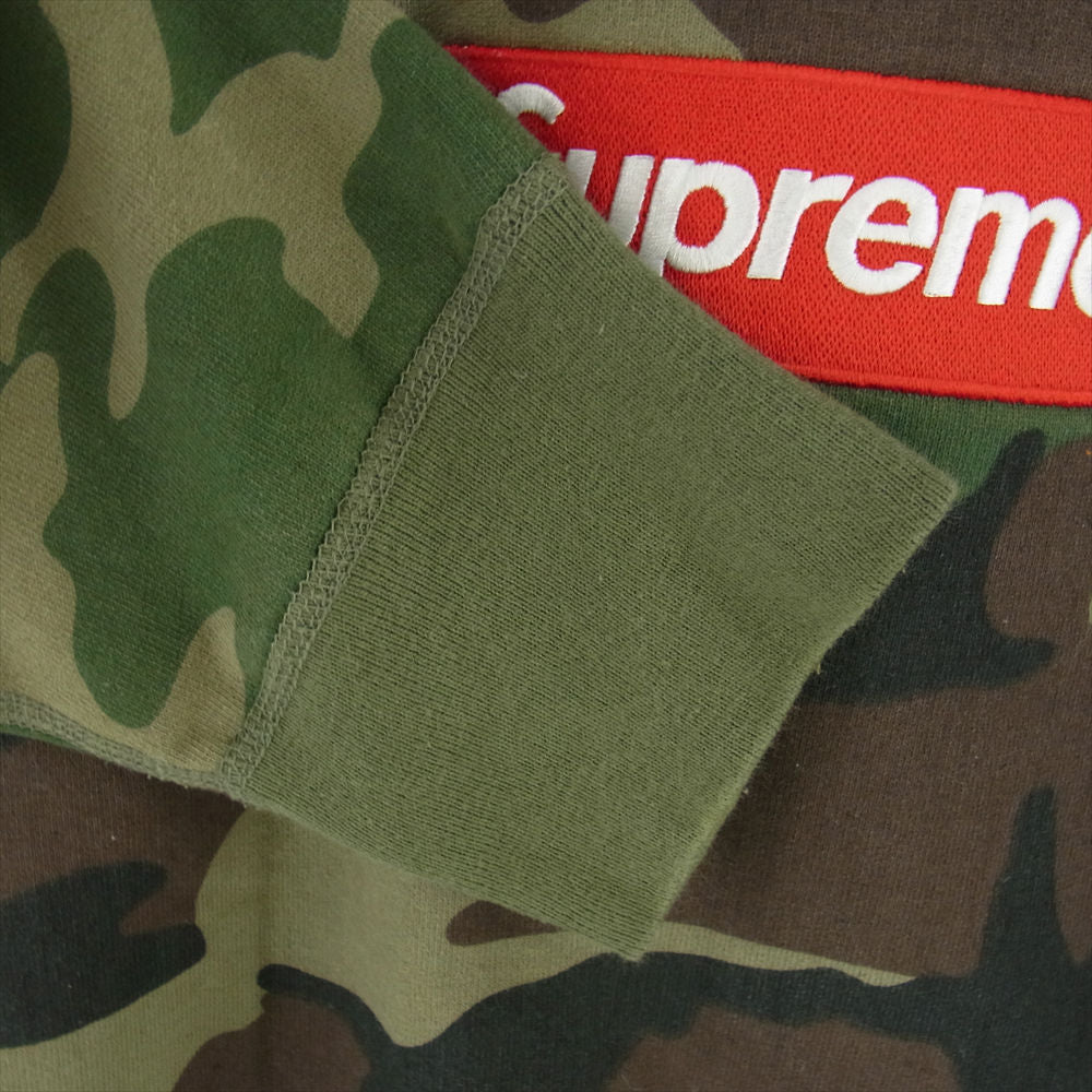 Supreme シュプリーム 15AW Box Logo Crewneck ボックスロゴ クルーネック スウェット トレーナー カモフラ 迷彩 カーキ系 M【中古】