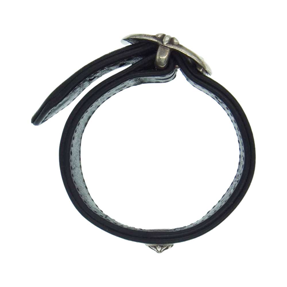 CHROME HEARTS クロムハーツ(原本無) GUNSLINGER ガンスリンガー クロスボール レザー ブレスレット ブラック系【中古】