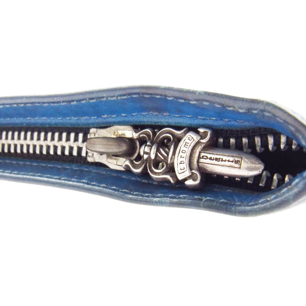 CHROME HEARTS クロムハーツ(原本無) ZPR CHNG PURSE #2 チェンジパース ダガージップ ポーチ ブルー ブルー系【中古】