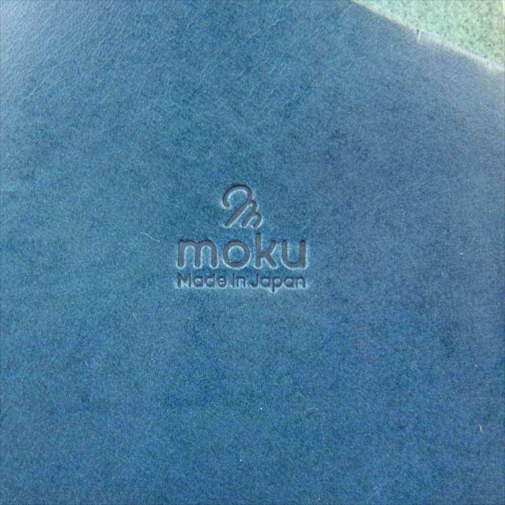 モク 小さく 薄い 財布 Saku サク レザー 二つ折り 財布 グリーン系【中古】