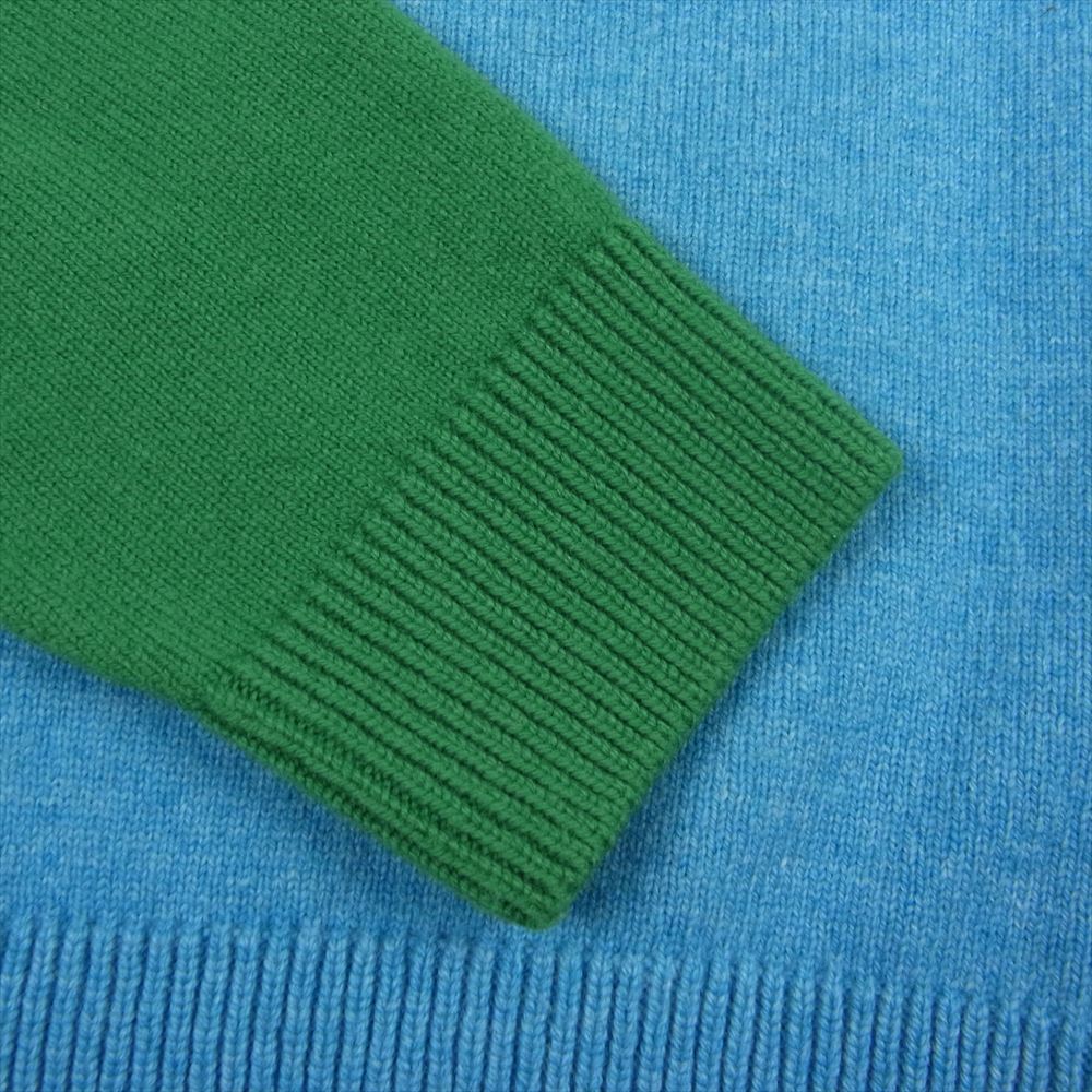 LACOSTE ラコステ パネル配色 エシカル ウール ニット セーター グリーン系 40【中古】