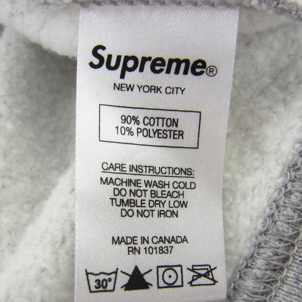 Supreme シュプリーム 19SS Small Box Zip Hooded Sweatshirt ラバー スモール ボックス ロゴ ジップ フーデット スウェット グレー系 L【中古】