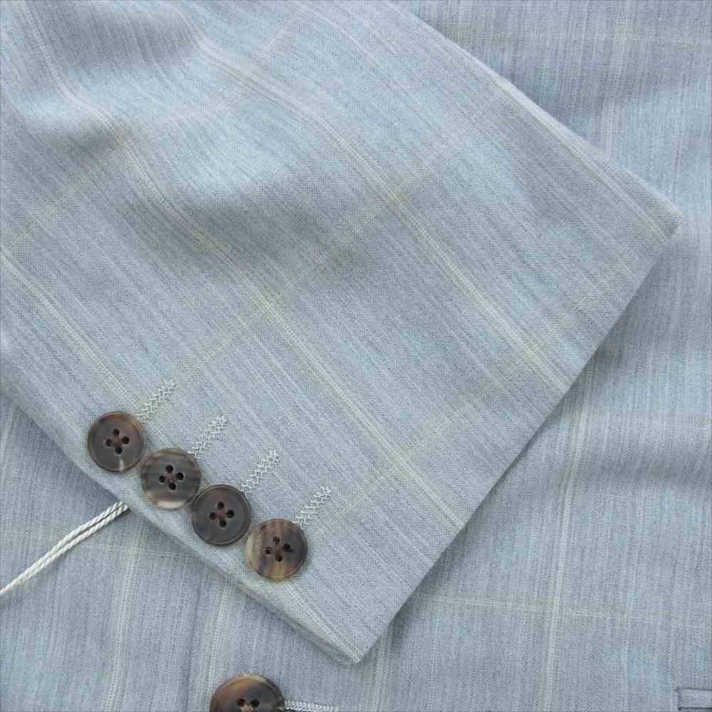 Aquascutum アクアスキュータム 6682016 ウール ジャケット スラックス セットアップ グレー チェック 94AB4 グレー系【極上美品】【中古】