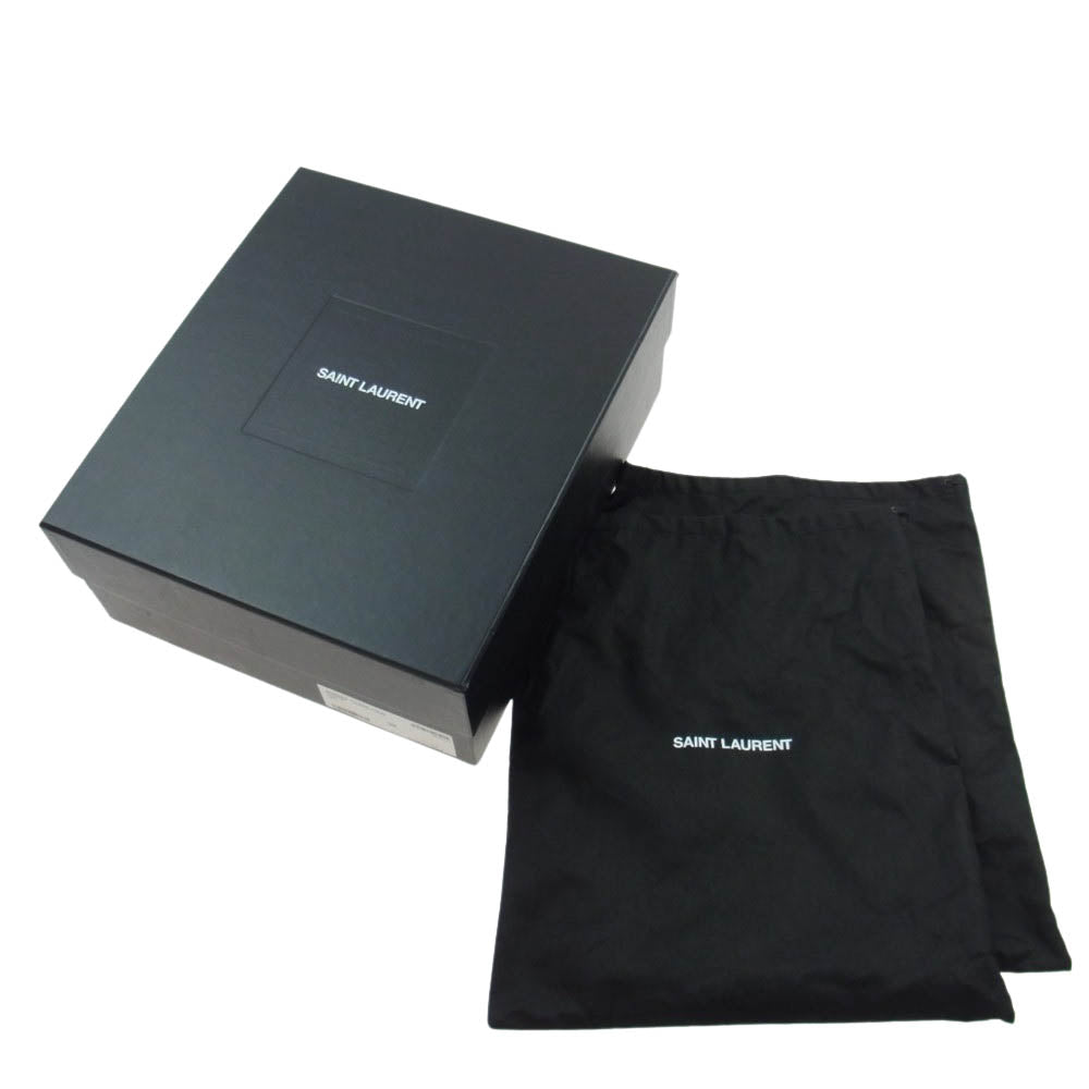 SAINT LAURENT サンローラン 606652 サイドジップ スエード ヒール ブーツ ブラック系 39【中古】
