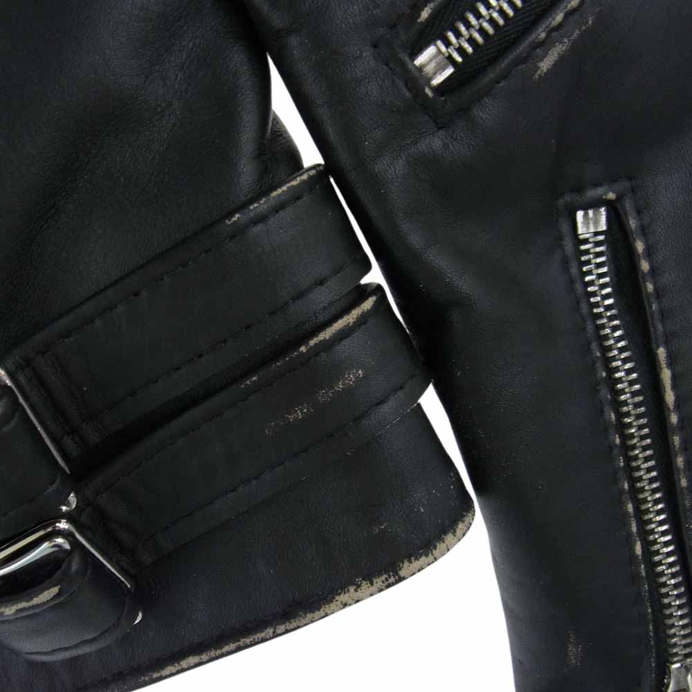 COMME des GARCONS コムデギャルソン Lewis Leathers ルイスレザー LIGHTNING 391T KZ-J001 AD2021 LIVE FREE ライトニング ライブフリー ヴィンテージ加工 ダブルライダースジャケット ブラック系 38【極上美品】【中古】