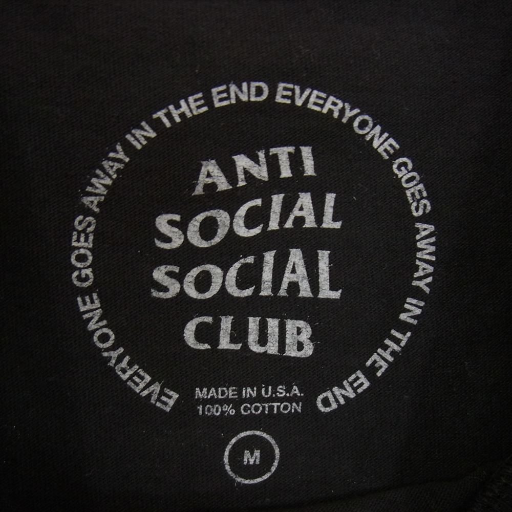 アンチソーシャルソーシャルクラブ ロゴプリント クルーネック 半袖 Tシャツ ブラック系 M【中古】