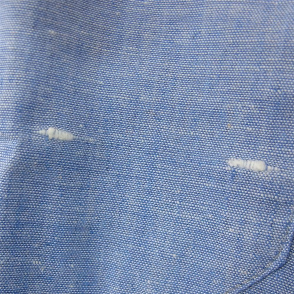 グレンベリー 60s 70s ヴィンテージ Chambray Shirts シャンブレー シャツ ブルー系 M【中古】