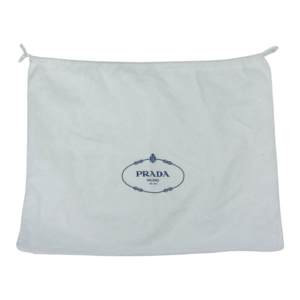 PRADA プラダ 1BD994 トライアングル ロゴプレート ナイロン フラップ ベルト ショルダーバッグ ブラック系【中古】