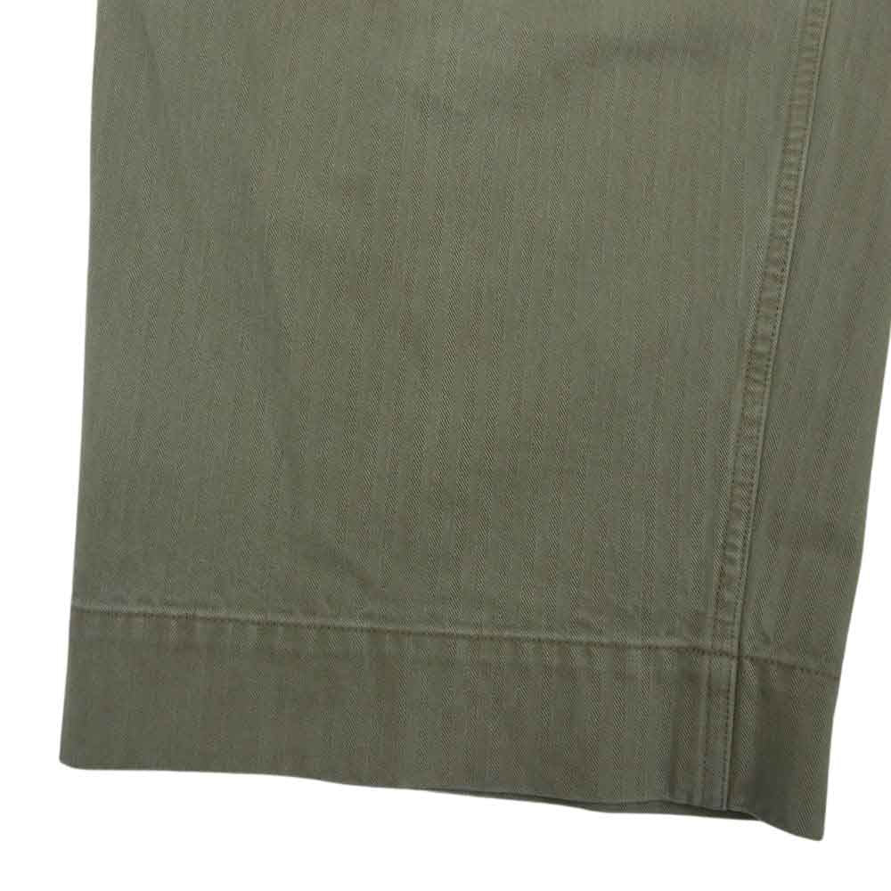 アプレッセ 21AW 21AAP-04-03M USAF Hemmed Bottoms Pants ヘリンボーン ミリタリー ワイドパンツ カーキ系 2【中古】