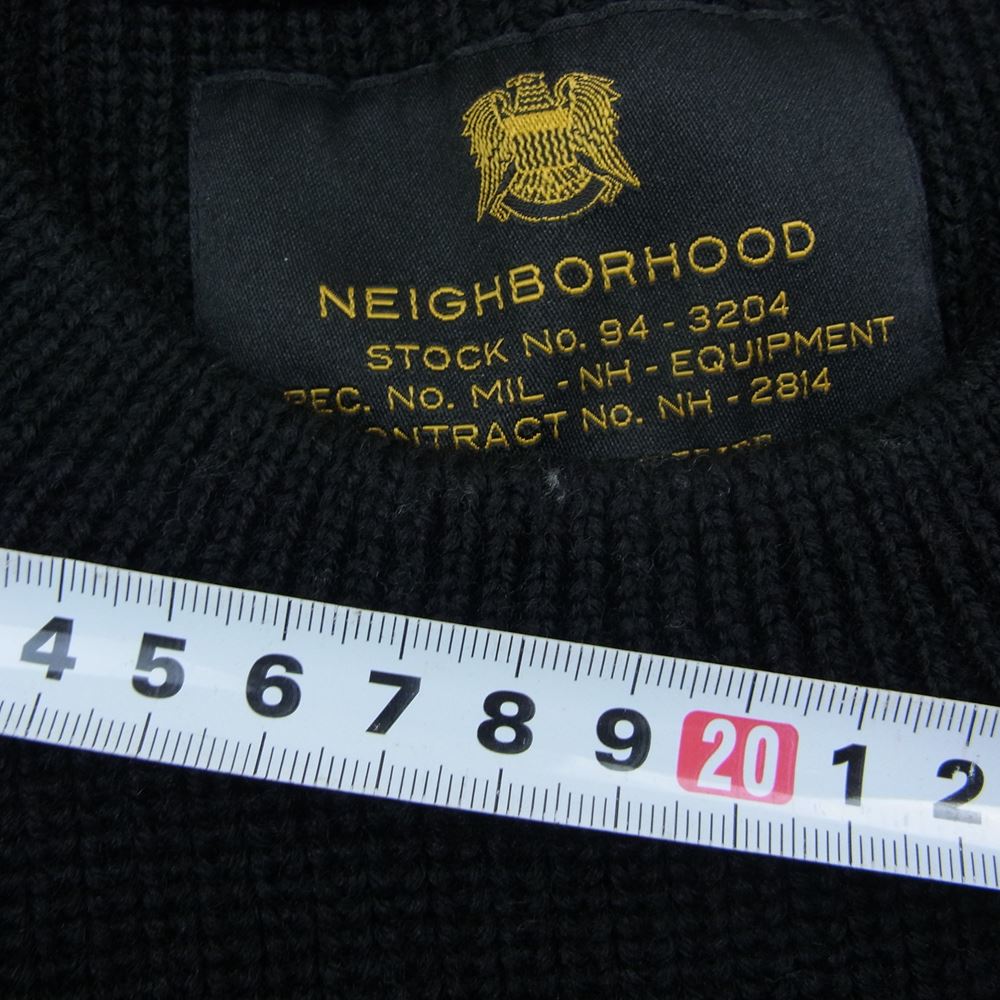 NEIGHBORHOOD ネイバーフッド 15AW 162FUNH-KNM02 COMMANDER / W-CREW.LS ウール ミドルゲージ コマンドー ニット セーター ブラック系 L【中古】