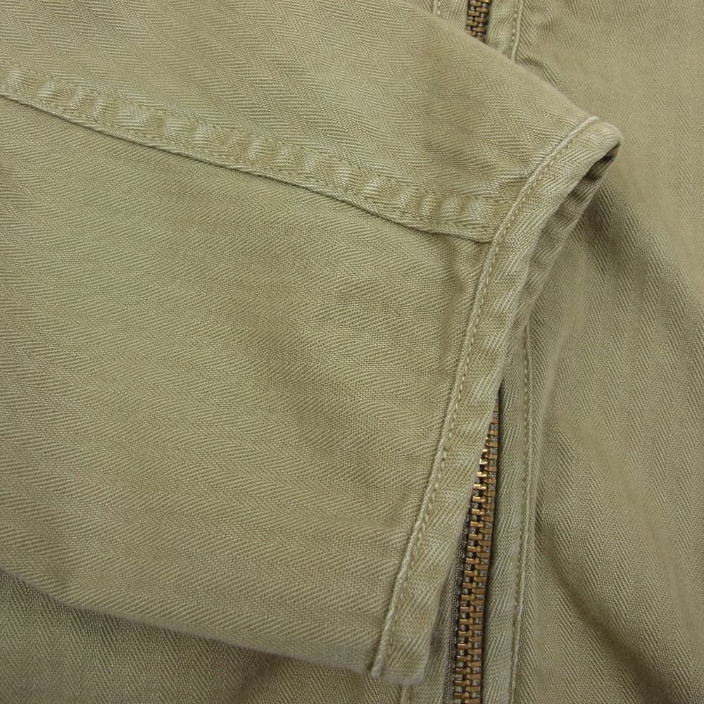 Ron Herman ロンハーマン 3310400050 R.H.vintage ロンハーマンヴィンテージ Liner Jacket へリンボーン ノーカラージャケット カーキ系 S【中古】
