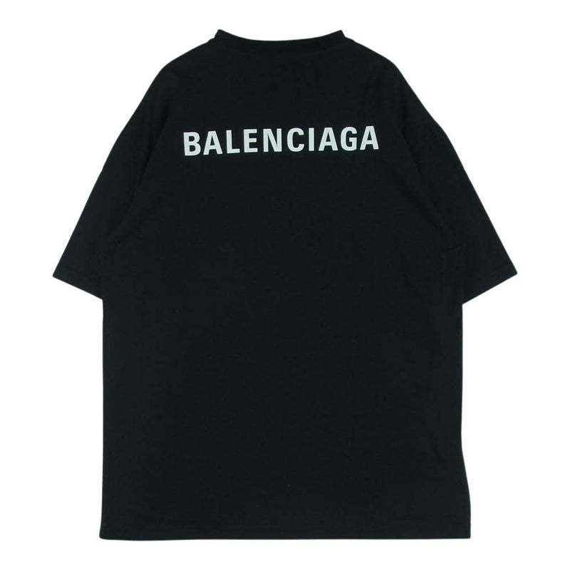 BALENCIAGA バレンシアガ 21SS 612966 TIVG5 UNISEX LOGO T SHIRT TEE バックロゴプリント 半袖  Tシャツ ブラック系 XS【中古】