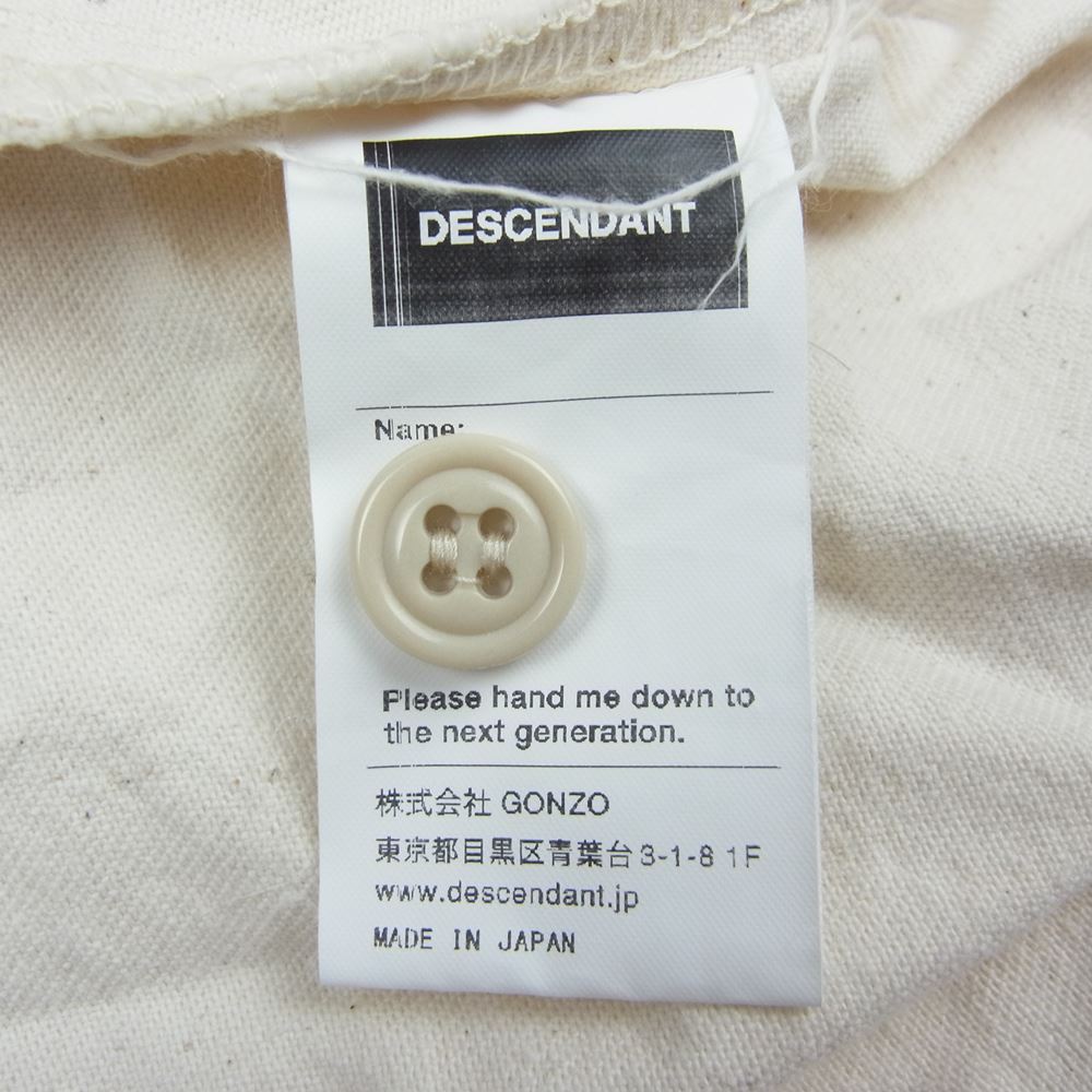 DESCENDANT ディセンダント 20SS ロゴデザイン ベースボール 半袖 シャツ オフホワイト系 1【美品】【中古】