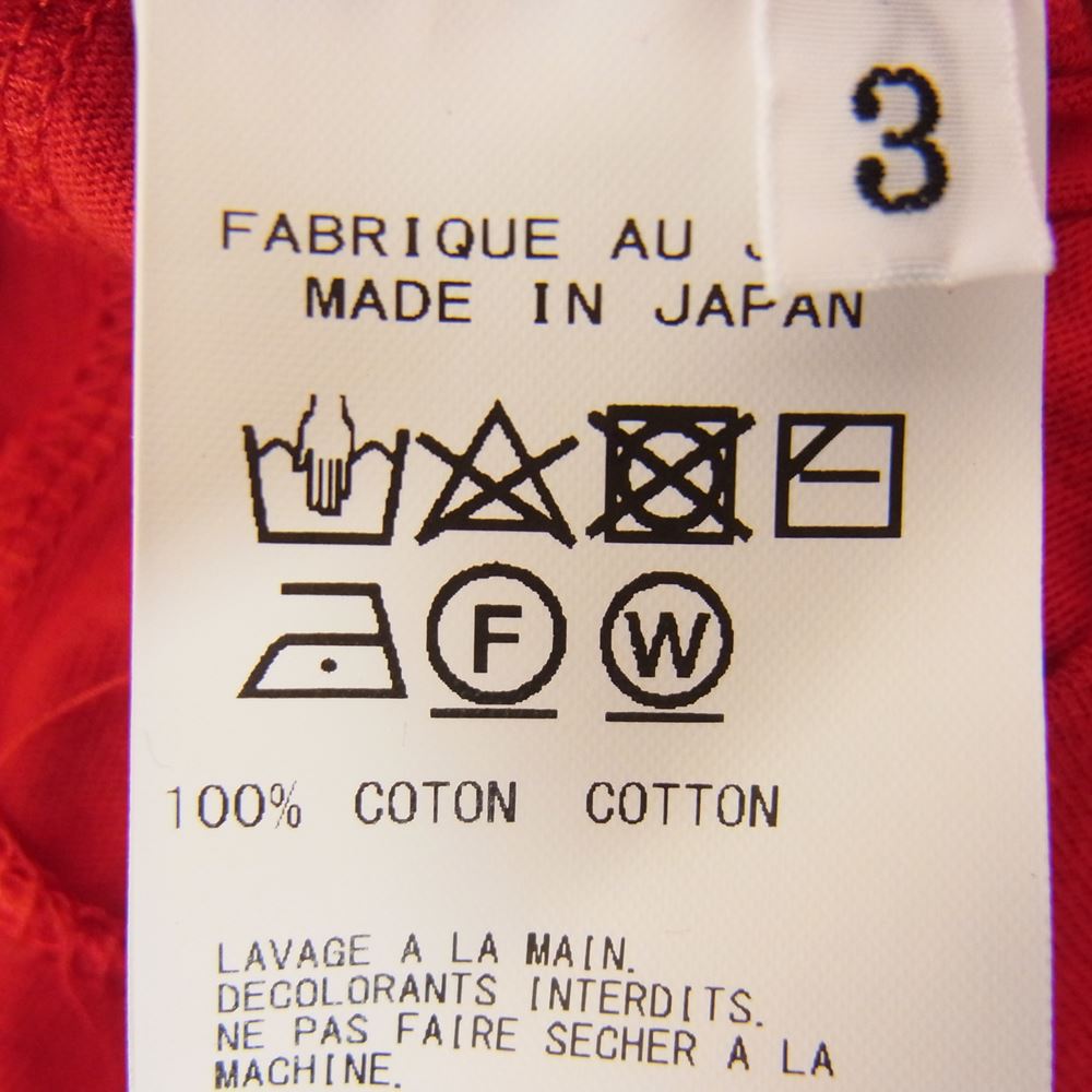 Yohji Yamamoto POUR HOMME ヨウジヤマモトプールオム 21SS HD-T02-070 カルティマ 天竺 丸首 半袖 Tシャツ レッド系 3【中古】