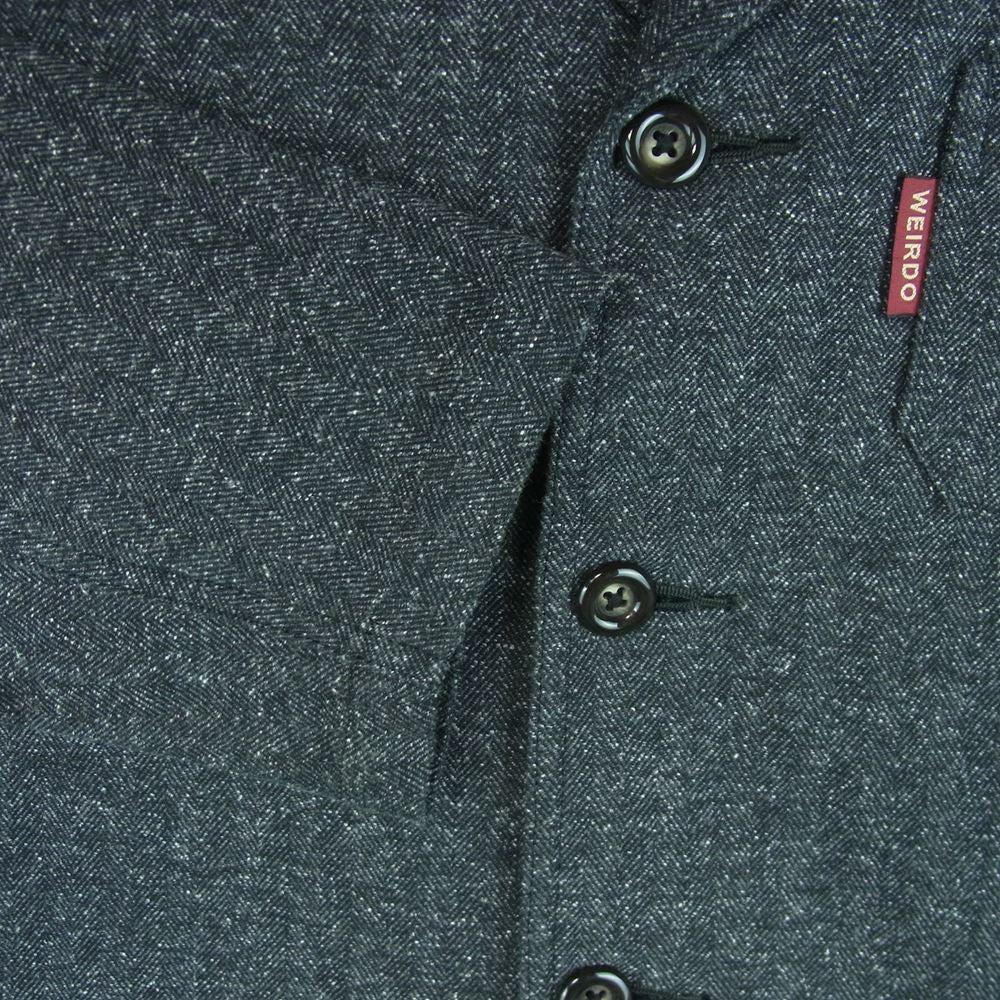 WEIRDO ウィアード WRD-12-AW-08 Jacket BIG TOP へリンボーン柄 3ボタン テーラード ジャケット ダークグレー系 S【中古】