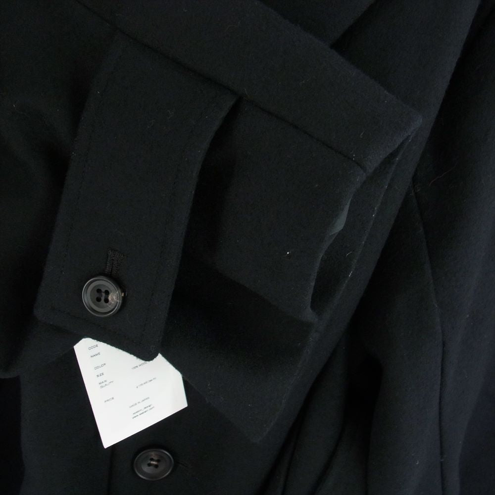 シュタイン ST406 OVERSIZED LAYERED SINGLE COAT ウール オーバーサイズ ベルト コート ブラック系 M【中古】