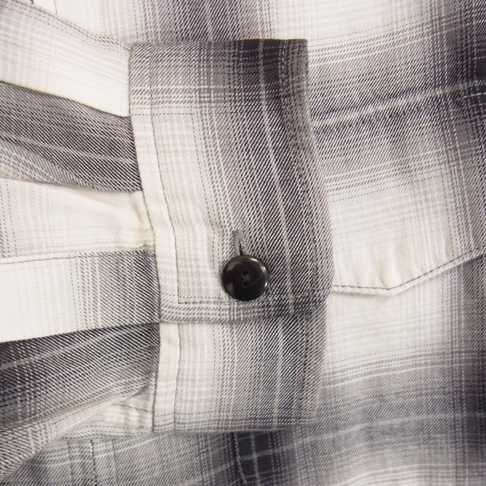 Ron Herman ロンハーマン テンセル混 オンブレ チェック ジップ 長袖 シャツ ブラック系 S【中古】