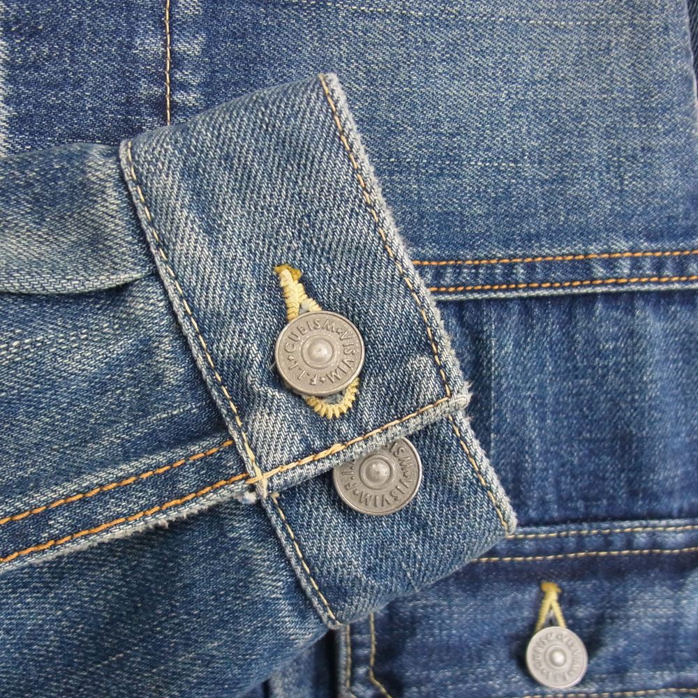 VISVIM ビズビム 0114205006001 SS 101 JKT DAMEGED 13oz 藍染め ディアパッチ デニム ジャケット インディゴブルー系 1【美品】【中古】