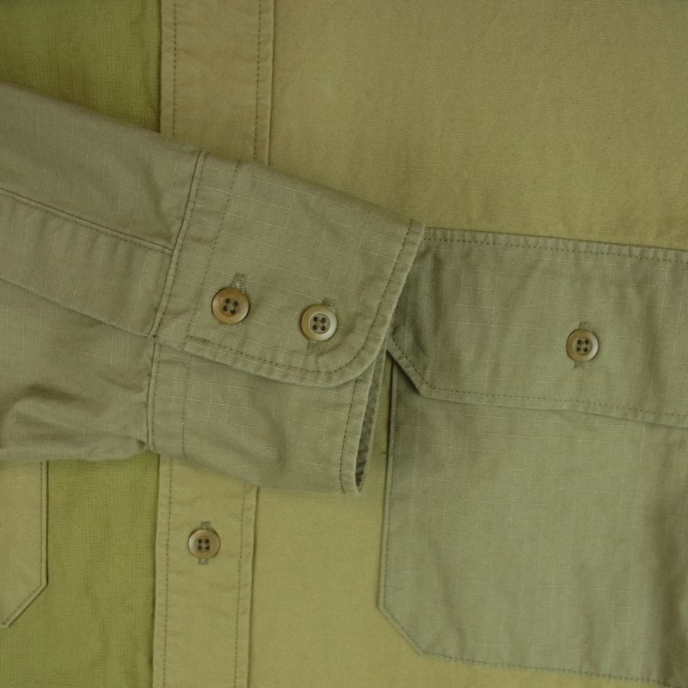 Nigel Cabourn ナイジェルケーボン 20SS 8040-00-10004-2-4 1940s ARMY MIX SHIRT アーミー ミックス 長袖 シャツ カーキ系 オリーブ系 50【極上美品】【中古】