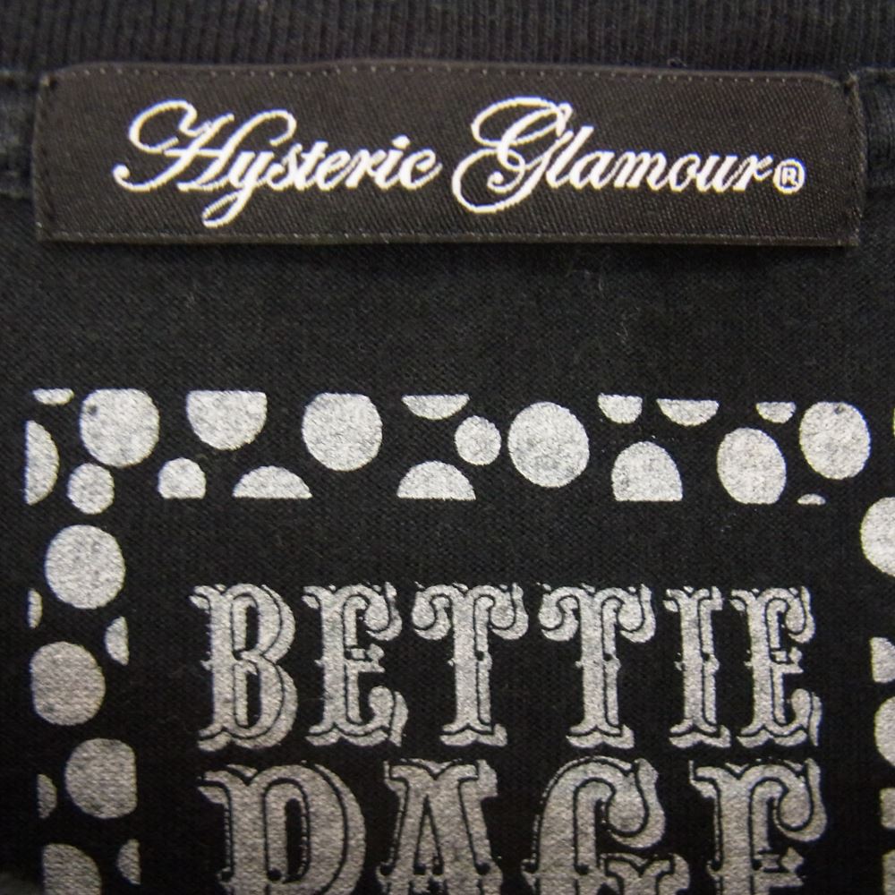 HYSTERIC GLAMOUR ヒステリックグラマー Bettie Page ベティペイジ 半袖 TEE Tシャツ ブラック系 FREE【中古】