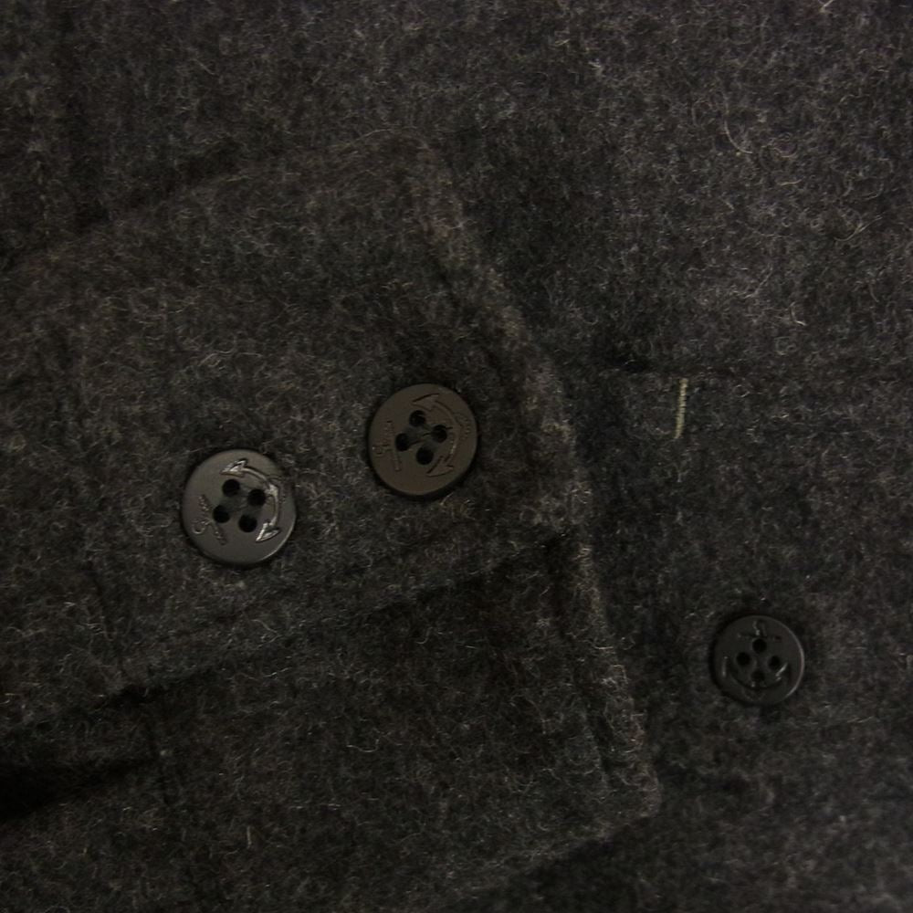 BLUE BLUE ブルーブルー 1002969 STL0004 ブラッシュドウールモッサ CPO 長袖 シャツ チャコール系 3【美品】【中古】