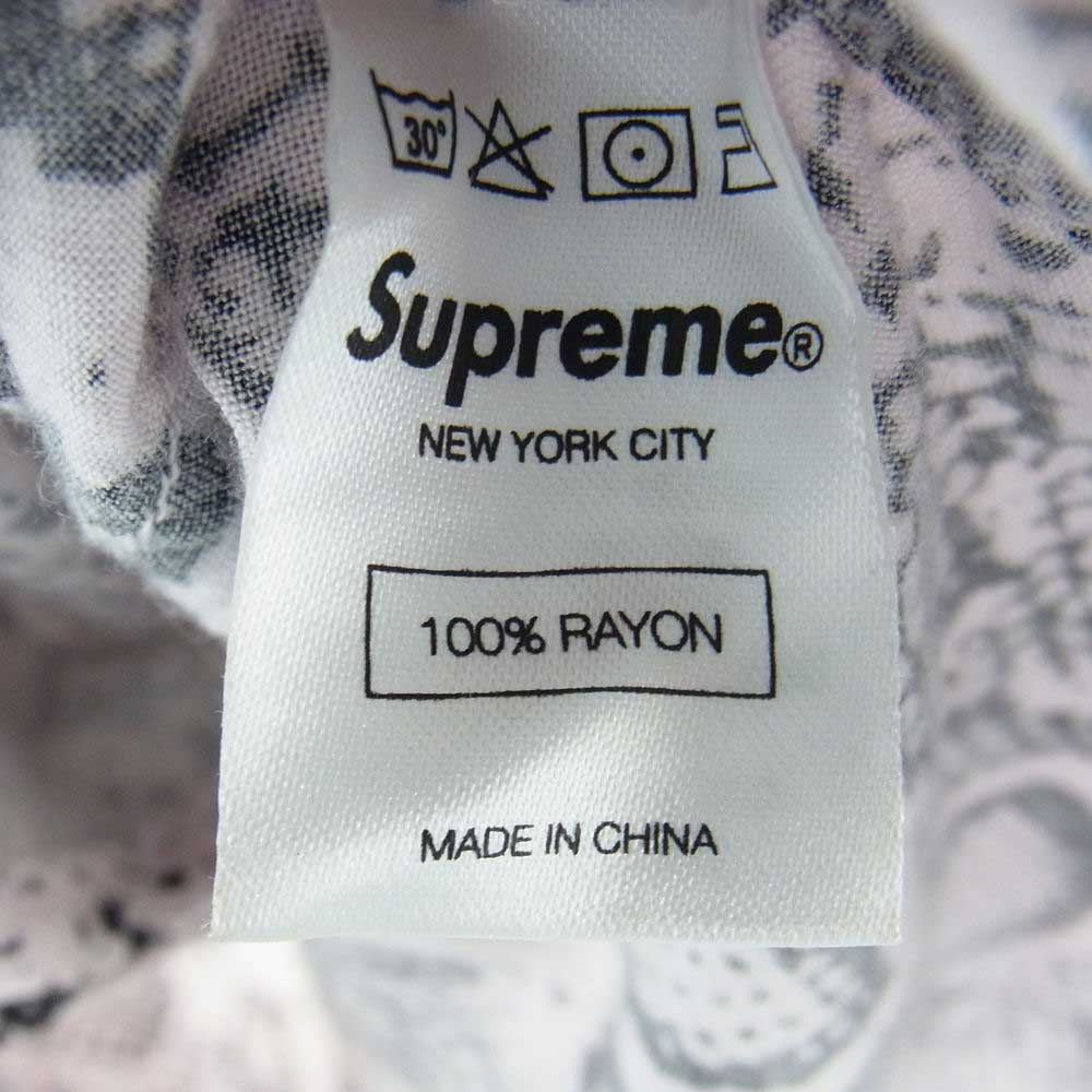 Supreme シュプリーム 12SS Snakeskin Shirt スネーク レーヨン 半袖 シャツ ピンク系 S【中古】