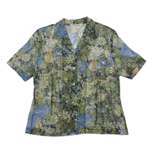 バーバリーズ フラワー 花柄 プリーツスカート シャツ 半袖 セットアップ グリーン マルチカラー系 11【中古】