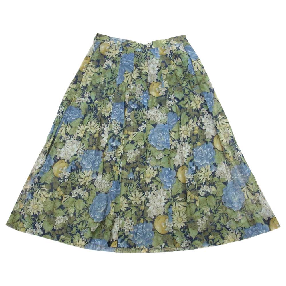 バーバリーズ フラワー 花柄 プリーツスカート シャツ 半袖 セットアップ グリーン マルチカラー系 11【中古】