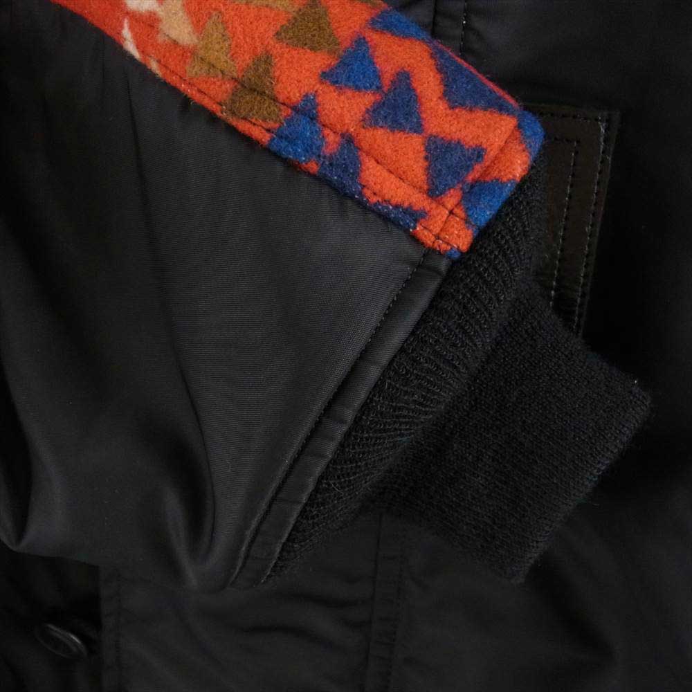 JUNYA WATANABE COMME des GARCONS MAN ジュンヤワタナベコムデギャルソンマン Pendleton ペンドルトン 22AW WJ-021-051 ナイロンツイル 綿ウールジャガード Wネーム N-2B フライトジャケット ブラック系 オレンジ系 XS【新古品】【未使用】【中古】