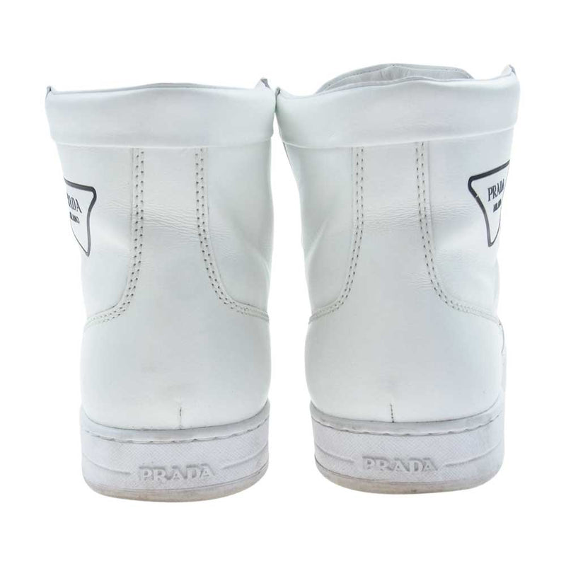 プラダ PRADA ブーツ ホワイト ダメージ素材 - ブーツ