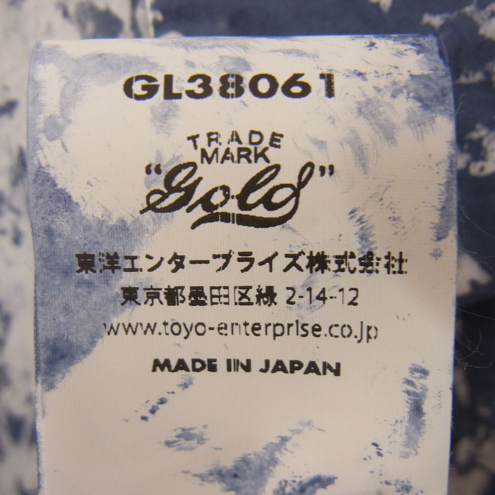ゴールド GL38061 東洋エンタープライズ SUVIN COTTON BROAD 半袖 シャツ ブルー系 M【中古】