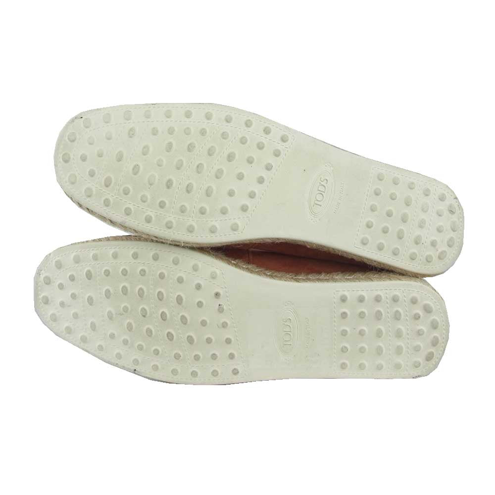 TOD’S トッズ 編み込みソール スリッポン シューズ オレンジ系 37【中古】