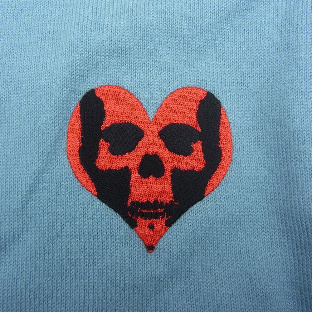 Lucien Pellat-Finet ルシアンペラフィネ カシミヤ スカル刺繍 スカル ハート カーディガン グリーン系 M【中古】