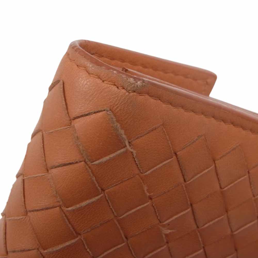 BOTTEGAVENETA ボッテガヴェネタ 150509 イントレ チャート ファスナー付き 長財布 オレンジ オレンジ系【中古】