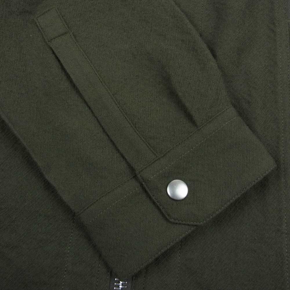 Rick Owens リックオウエンス 22AW RU02B2288-WT STROBE LARRY SHIRT ストロボ ラリーシャツ フルジップ ウール 長袖 シャツ カーキ系 54【美品】【中古】