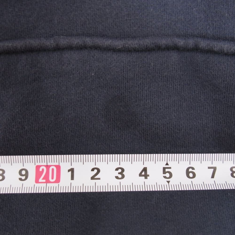 STUSSY ステューシー フロント ロゴ刺繍 プルオーバー パーカー フーディ ネイビー系 L【中古】