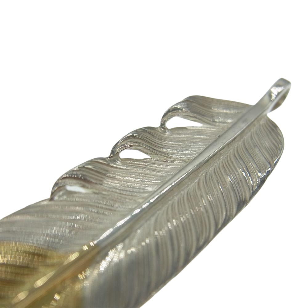 鷲見太郎 ワシミタロウ K18 先金 フライトフェザー L ペンダントトップ シルバー系 ゴールド系【中古】