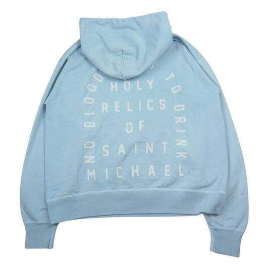 セントマイケル SM-A22-0000-022 RELICS FELT HOODIE ダメージ 加工 プルオーバー スウェット パーカー ブルー系 XL【中古】