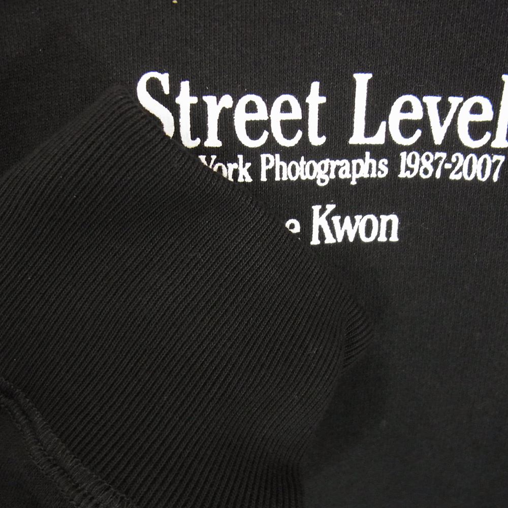 ブラックアイパッチ 22AW BEPFW22EI17 Sue Kwon Street Level HOODIE プリント フーディー プルオーバ― パーカー ブラック系 L【新古品】【未使用】【中古】