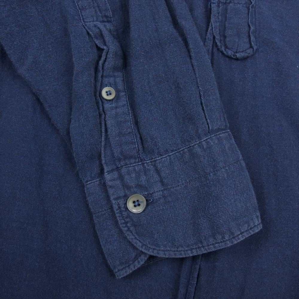 COMOLI コモリ K01-02006 ベタシャン バンドカラー シャツ ネイビー系 3【中古】