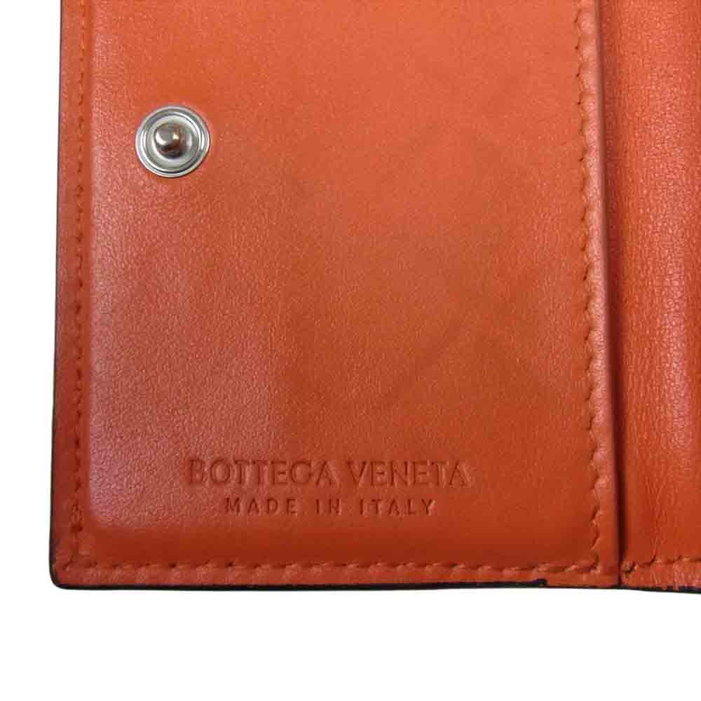 BOTTEGAVENETA ボッテガヴェネタ タイニー イントレチャート 三つ折り ウォレット ミニ 財布 ブラック系【中古】