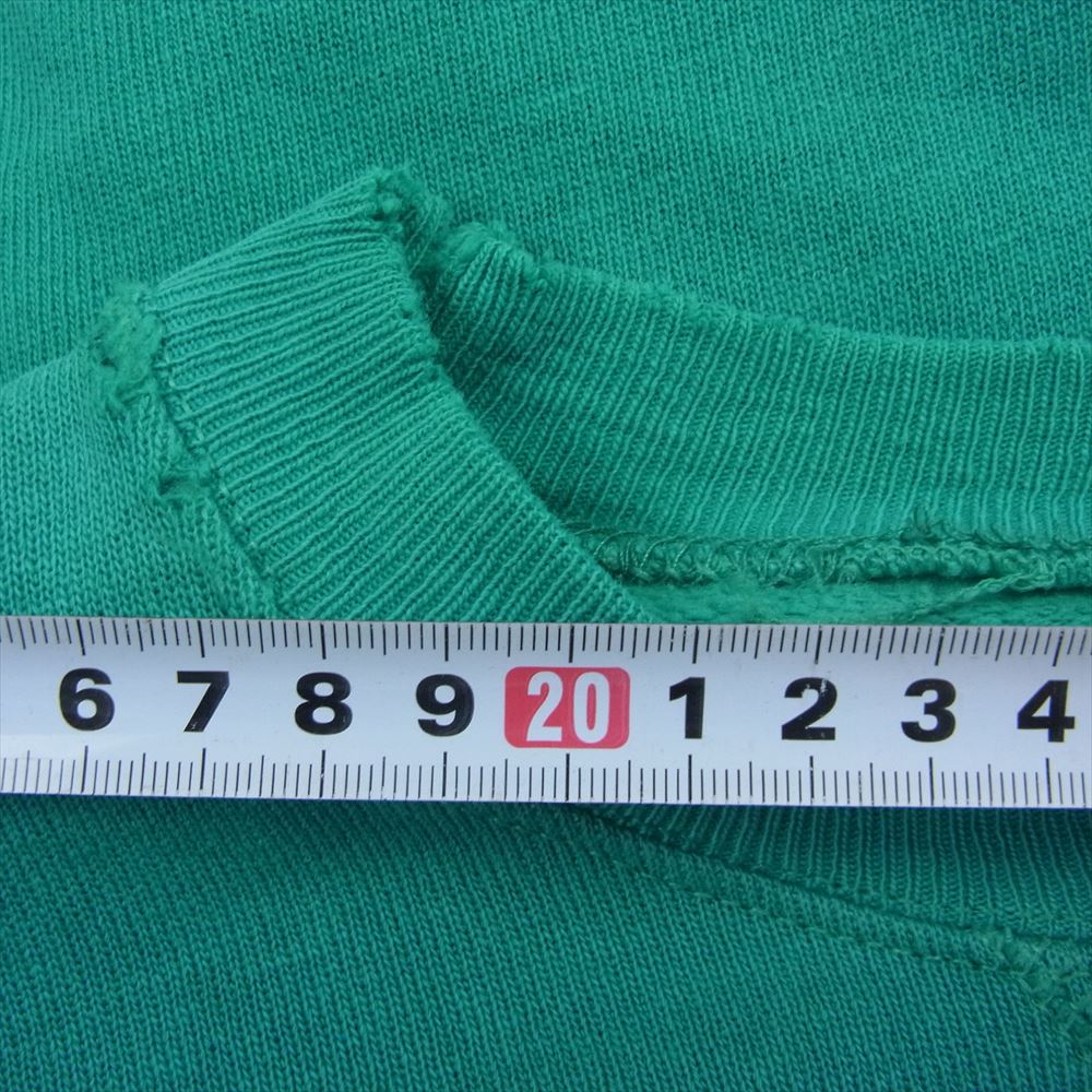 Champion チャンピオン 80s 青刺繍タグ 袖リメイク スウェット グリーン系 M【中古】