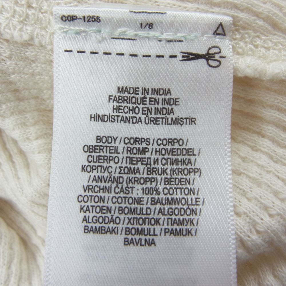 RALPH LAUREN ラルフローレン RRL ダブルアールエル ワッフル ヘンリーネック シャツ 半袖 ホワイト系 XL【中古】