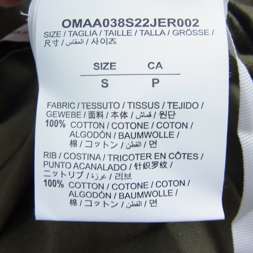 OFF-WHITE オフホワイト OMAA038S22JER002 国内正規品 VIRGIL ABLOH DIAG TAB OVER S/S TEE Tシャツ 半袖 カーキ系 S【中古】