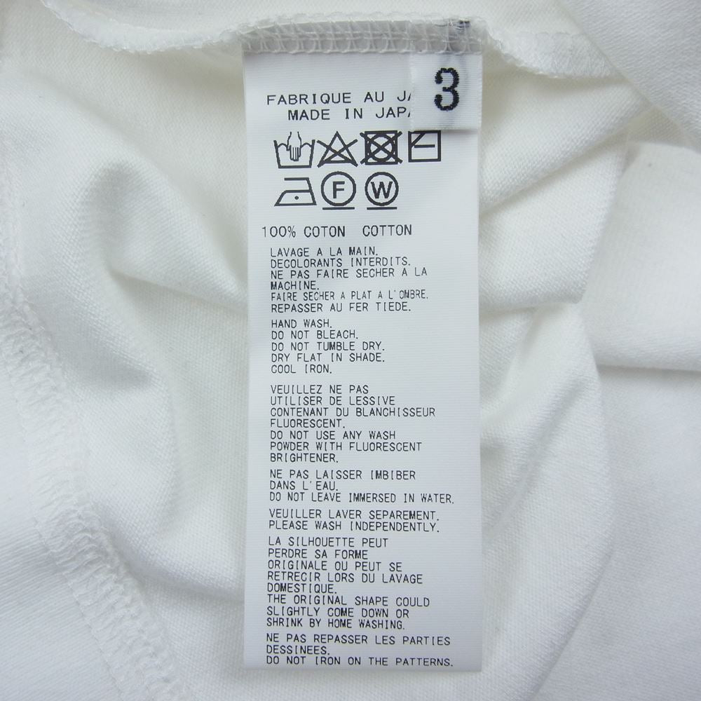 Yohji Yamamoto POUR HOMME ヨウジヤマモトプールオム 22AW HE-T02-071 LTIMA SILICON SOFTENED CREW NECK オーバーサイズ 半袖カットソー Tシャツ ホワイト系 3【中古】