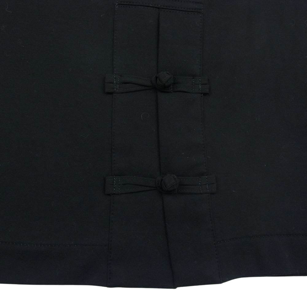 Yohji Yamamoto POUR HOMME ヨウジヤマモトプールオム 20SS HN-T11-077 ディオラマ スムース チャイナ ボタン ラウンド ネック 半袖 TEE Tシャツ ブラック系 3【中古】