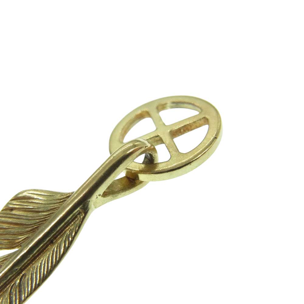 WINGROCK ウィングロック 全金 18K ホイール フェザー 左向き ペンダント トップ ゴールド系【中古】