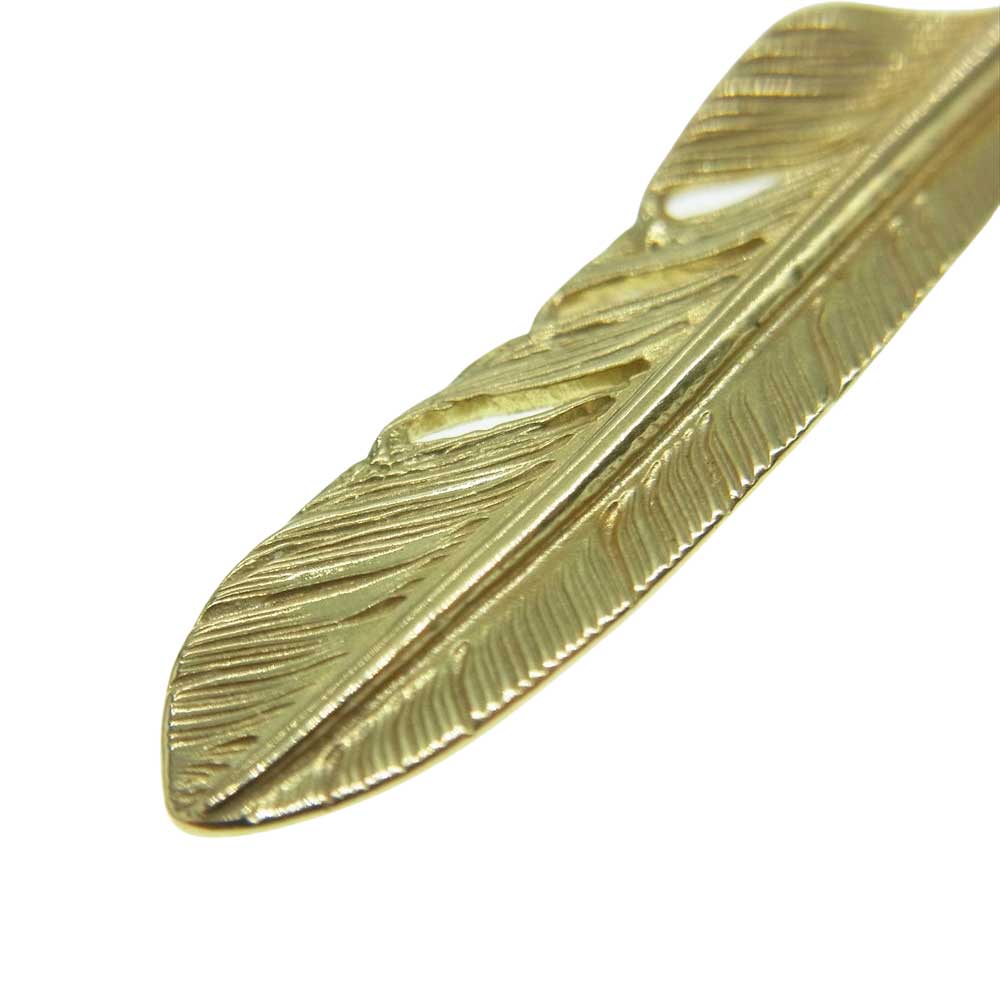 WINGROCK ウィングロック 全金 18K ホイール フェザー 左向き ペンダント トップ ゴールド系【中古】
